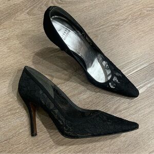 Stuart Weitzman Black Guipure Lace Shoes Size 9.5